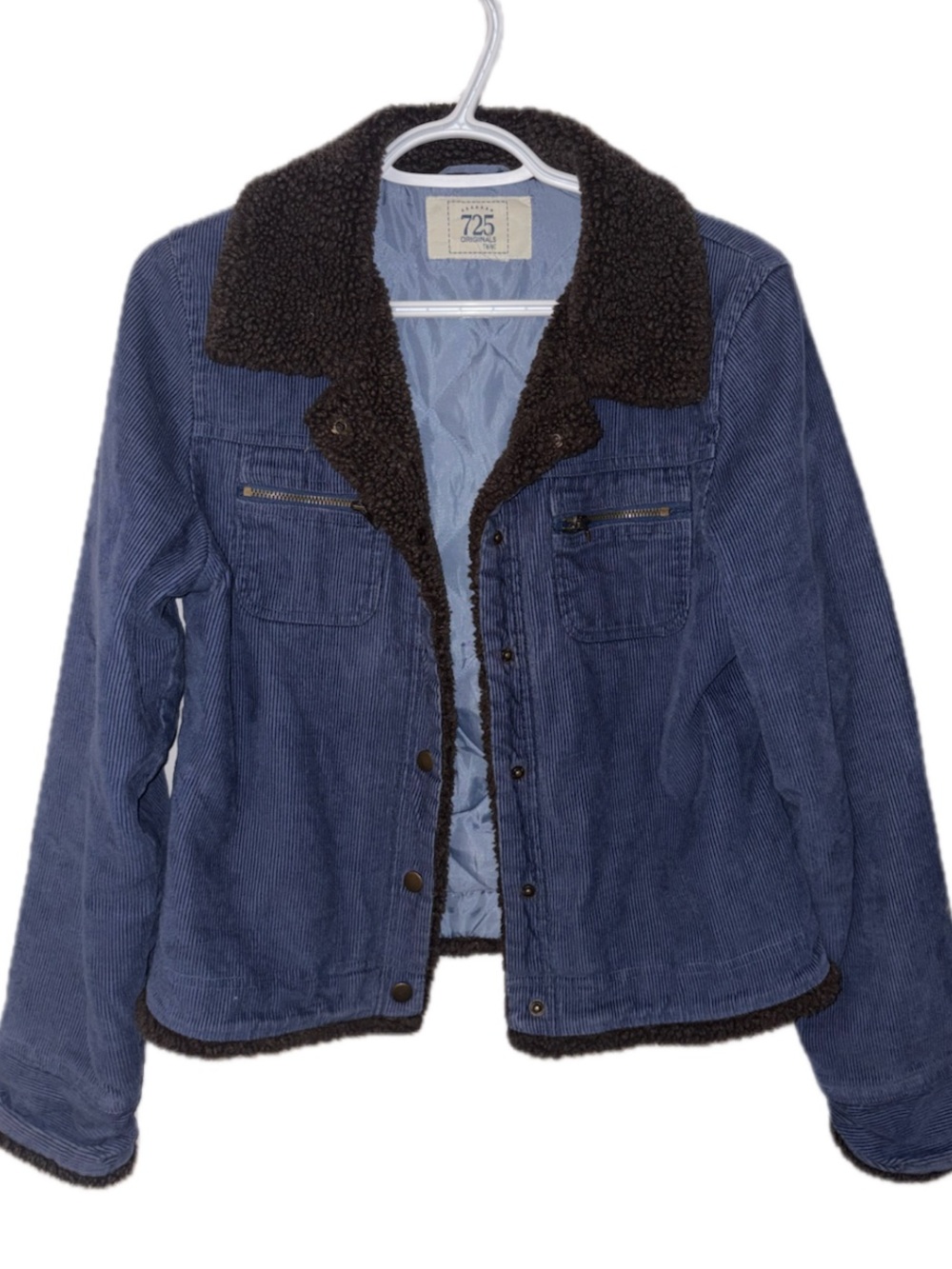 Women's vintage Y2K blue corduroy jacket